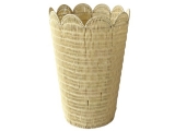 Ultimate Tapered PE Rattan Scallop Laundry Hamper with Elegant Woven Borders
